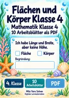 Vorschau - Arbeitsblätter - Flächen und Körper Klasse 4 | Mathematik Klasse 4 | 10 Arbeitsblätter als PDF - Deckblatt