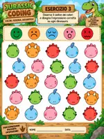 anteprima - Esercizi - Coding e logica tema dinosauri -
Primaria - Pagina 3