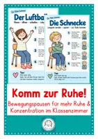 Vorschau - Aufgabenkarten - Komm zur Ruhe! Bewegungspausen, Entspannung & Konzentration in der Grundschule - Deckblatt