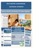 Vorschau - Unterrichtsreihen - 5-Schritt-Lesemethode Ägypten Schrift Wissen differenziert Hieroglyphen Klasse 4-6 - Deckblatt