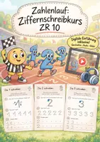 Vorschau - Arbeitsblätter - Zahlenlauf: Ziffernschreibkurs 0-9 - Zahleneinführung - Deckblatt