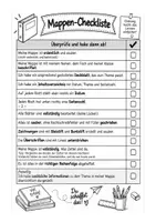 Vorschau - Arbeitsblätter - Mappencheckliste NEU Mappenführung überprüfen - Seite 1
