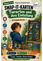 Vorschau - Spiele - Swap-it Materialpaket: Tier – 5 bewegte Kartenspiele für Sachunterricht 3/4 | 145 Fragekarten | Farbe & S/W - Seite 1
