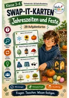 Vorschau - Spiele - Swap-it Materialpaket: Zeit – 7 bewegte Kartenspiele für Sachunterricht 3/4 | 203 Fragekarten | Farbe & S/W - Seite 1