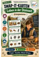 Vorschau - Spiele - Swap-it-Kartenspiel: Leben in der Steinzeit – bewegtes Klassenspiel für Sachunterricht 3/4 | Farbe & S/W | Duplex- und manueller Druck - Deckblatt