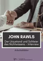 Vorschau - Arbeitsblätter - Rawls ⎮ Urzustand - Schleier des Nichtwissens - Deckblatt