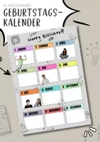 Vorschau - Mal- und Bastelvorlagen - Geburtstagskalender Sekundarstufe Doodle Clipart - Deckblatt
