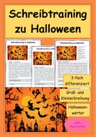 Vorschau - Stundenentwürfe - Schreibtraining zu Halloween - Großschreibung & Zeichensetzung - Deckblatt