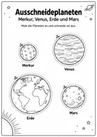 Vorschau - Arbeitsblätter - Planeten zum Ausschneiden, Bemalen und Auflegen - Seite 1