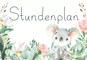 Vorschau - Poster - Klassenraum Deko Koala - Stundenplan - Seite 1