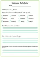 Vorschau - Arbeitsblätter - Das neue Schuljahr Klasse 3 - Deckblatt