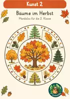 Vorschau - Mal- und Bastelvorlagen - Waldmandalas - Bäume im Herbst für die 2. Klasse - Deckblatt