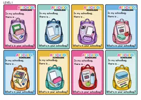 Vorschau - Spiele - Schoolbag Speaking Game | Über 50 Sprechkarten – 3-fach differenziert | Englisch Klasse 5 – 6 - Seite 1