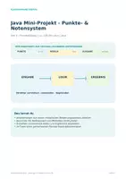 Vorschau - Arbeitsblätter - Java Mini-Projekt – Punkte & Notensystem - Deckblatt