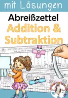 Vorschau - Arbeitsblätter - Abreißzettel - Schriftliche Addition & Subtraktion im Zahlenraum 1000 - mit Übertrag - Deckblatt