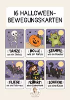 Vorschau - Spiele - Halloween-Bewegungskarten – 20 lustige Bewegungsaufgaben für Kita & Grundschule - Deckblatt