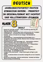Vorschau - Arbeitsblätter - Jahrgangsstufentest Deutsch Gymnasium Bayern – Probetest im Originalformat mit Sachtext und vollständigen Lösungen Klasse 8 - Deckblatt