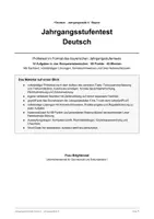 Vorschau - Arbeitsblätter - Jahrgangsstufentest Deutsch Gymnasium Bayern – Probetest im Originalformat mit Sachtext und vollständigen Lösungen Klasse 8 - Seite 1