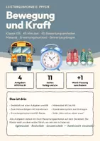 Vorschau - Klassenarbeiten - Klassenarbeiten Physik Klasse 7/8 — fünf Leistungsnachweise im Paket: Mechanik, Optik, Elektrizitätslehre, Energie und Wärme, Magnetismus - Seite 1