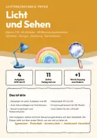 Vorschau - Klassenarbeiten - Leistungsnachweis Physik Klasse 7/8: Licht und Sehen — Klassenarbeit Optik mit Erwartungshorizont, Bewertungsbogen und Word-Fassung - Deckblatt