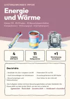 Vorschau - Klassenarbeiten - Leistungsnachweis Physik Klasse 7/8: Energie und Wärme — Klassenarbeit mit Erwartungshorizont, Bewertungsbogen und Word-Fassung - Deckblatt