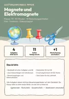 Vorschau - Klassenarbeiten - Leistungsnachweis Physik Klasse 7/8: Magnete und Elektromagnete — Klassenarbeit mit Erwartungshorizont, Bewertungsbogen und Word-Fassung - Deckblatt