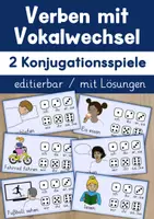 Vorschau - Spiele - Verben mit Vokalwechsel | Konjugationsspiel | DaF DaZ A1/A2 - Deckblatt