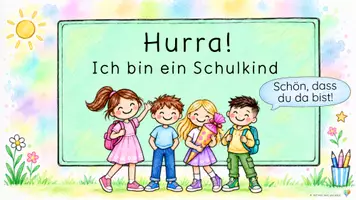 Vorschau - Präsentationen/Tafelbilder - Herzlich willkommen in Klasse 1–4 | Tafelbilder erster Schultag – Präsentation und Canva · Tafelmaterial - Seite 2
