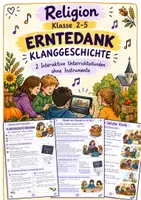 Vorschau - Stundenentwürfe - Erntedank | Erntedankfest | Materialpaket | Hörspur, Hörrätsel & Klanggeschichte | Religion Klasse 1-5 - Seite 1