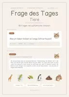 Vorschau - Spiele - Frage des Tages - 65 Fragen rund um Tiere für Klasse 1 bis 4 - Deckblatt