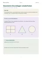 Vorschau - Arbeitsblätter - Geometrie-Grundlagen wiederholen | Mathe Klasse 5 - Seite 1