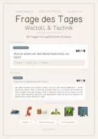 Vorschau - Spiele - Frage des Tages - 55 Fragen rund um Weltall-und-Technik - 1. - 4. Klasse - Deckblatt