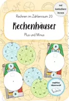 Vorschau - Stationenlernen - Rechenhäuser für den Zahlenraum 20 - Deckblatt