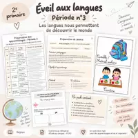 Aperçu - Préparation de séance / Séance complète - Éveil aux langues – Période 3 – 2e primaire - Page de couverture