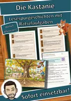 Vorschau - Mal- und Bastelvorlagen - Die Kastanie – Lesespurgeschichte mit Rätselaufgaben (Klasse 5) - Deckblatt