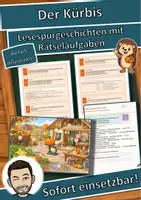 Vorschau - Arbeitsblätter - Der Kürbis – Lesespurgeschichte mit Rätselaufgaben (Klasse 3) - Deckblatt