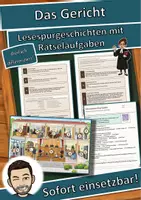 Vorschau - Arbeitsblätter - Das Gericht – Lesespurgeschichte mit Rätselaufgaben (Klasse 9) - Deckblatt
