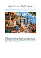 Vorschau - Arbeitsblätter - Bildbeschreibung & Adjektivendungen Deutsch A2 - Deckblatt