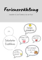 Vorschau - Präsentationen/Tafelbilder - Satzstarter für den Erzählkreis nach den Ferien - Deckblatt