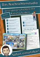 Vorschau - Arbeitsblätter - Das Nachrichtenstudio – Lesespurgeschichte mit Rätselaufgaben (Klasse 9) - Deckblatt