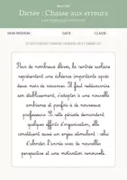 Aperçu - Préparation de séance / Séance complète - Dictée Chasse aux erreurs CM2 +2 fiches d'activités - Page de couverture
