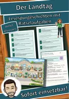Vorschau - Unterrichtsreihen - Der Landtag – Lesespurgeschichte mit Rätselaufgaben (Klasse 9) - Deckblatt