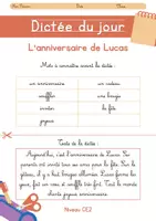 Aperçu - Préparation de séance / Séance complète - Dictée du jour CE2 +5 fiches d'activités - Page 1