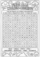 Vorschau - Arbeitsblätter - Wetter-Suchsel 💭🖊️ Wortsuchrätsel zu Wetter, Jahreszeiten und Wolken - Seite 3