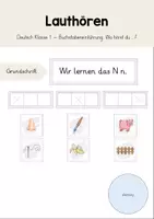 Vorschau - Bildkarten - Lauthören - Buchstabeneinführung Deutsch Klasse 1 - Deckblatt
