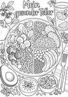 Vorschau - Mal- und Bastelvorlagen - Gesund & Bunt – Ausmalbuch Gesunde Ernährung | Klasse 5–7 | Ernährungsbildung - Seite 1