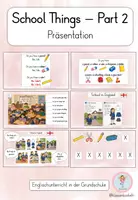 Vorschau - Präsentationen/Tafelbilder - School Things – Part 2 | Englisch Klasse 3/4 - Deckblatt