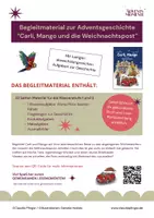 Vorschau - Mal- und Bastelvorlagen - Begleitmaterial für die Geschichte 'Carli, Mango und die Weihnachtspost' - Deckblatt