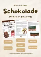 Vorschau - Unterrichtsreihen - Schokolade – Wie kommt sie zu uns? | Arbeitsheft + Begleitmaterial & Lernkarten | NMG Zyklus 2 - Deckblatt