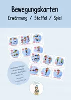 Vorschau - Stationenlernen - Bewegungsaufgaben für Erwärmung/ Staffel/ Zirkeltraining - Deckblatt